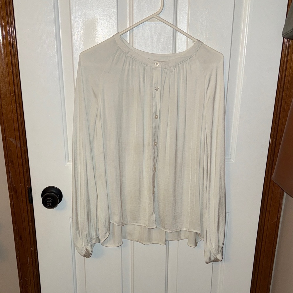 a new day Cream Button-Up Blouse